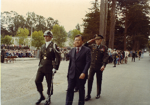 Senators Inouye and Matsunaga at opening ceremony