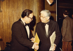 Senator Matsunaga and Mike Masaoka at exibit opening banquet