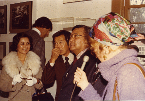 Senator Inouye and wife tour exhibit with Chester Tanaka